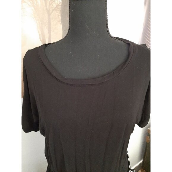 Kut from the Kloth Black open shoulder Short sleeve elastic Waist long dress S - Picture 2 of 10